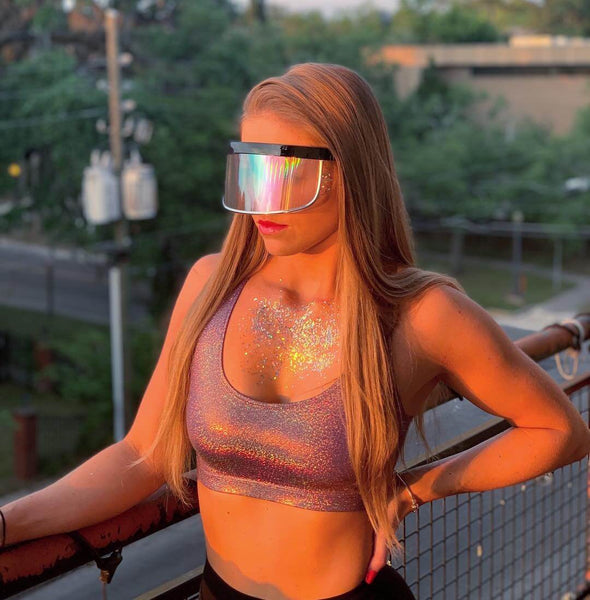 Galactic Invader Diffraction Visor – Rainbow Gradient